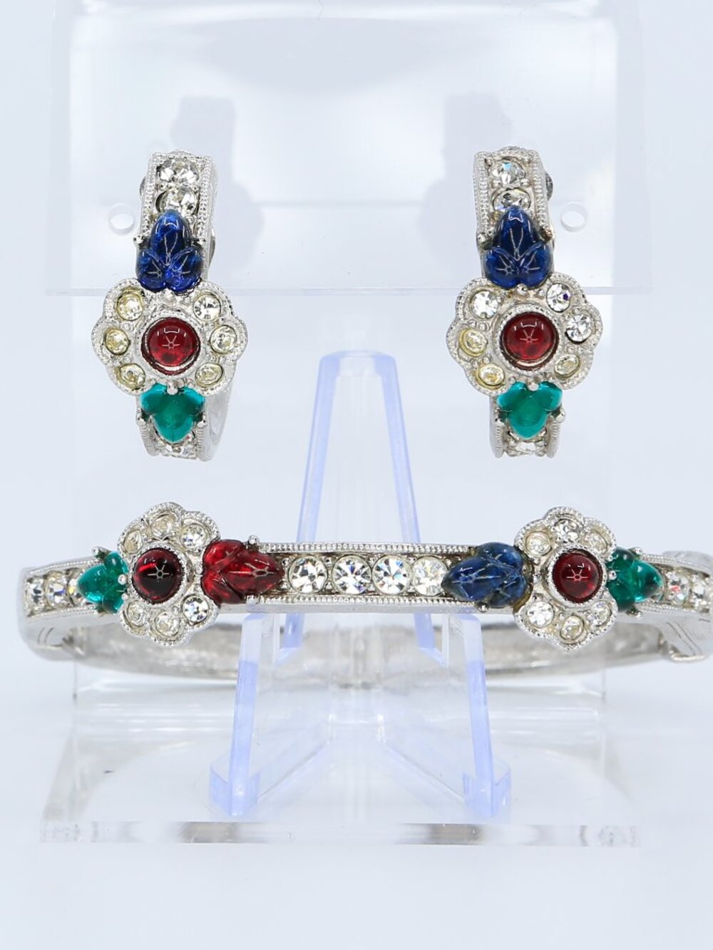 Vintage Givenchy Tutti Frutti Fruit Salad Style Bracelet Earrings Set 1980s